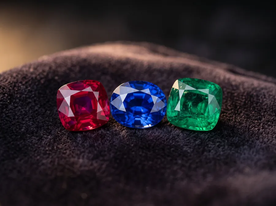 Las tres grandes: rubí, zafiro y esmeralda
